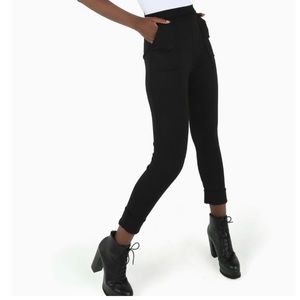 PUSH IT PONTE HW CUFFED PANTS NWT